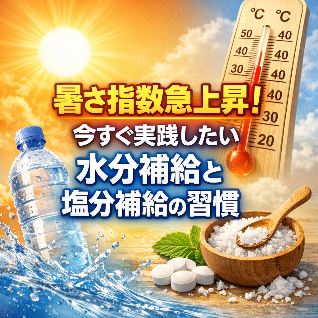 暑さ指数急上昇！今すぐ実践したい水分補給と塩分補給の習慣