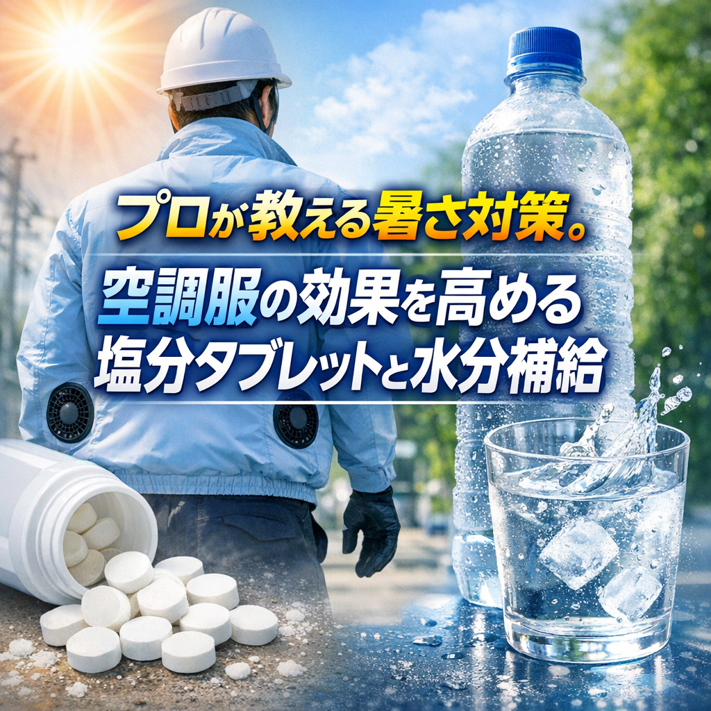 プロが教える暑さ対策。空調服の効果を高める塩分タブレットと水分補給