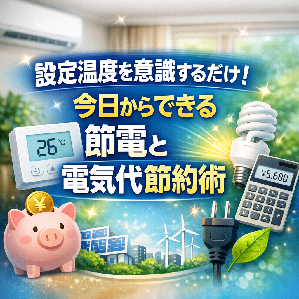 設定温度を意識するだけ！今日からできる節電と電気代節約術